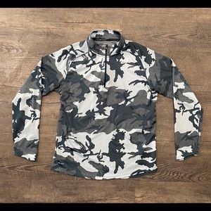 Nike Dri Fit Quarter ZIP Long Sleeve Camo Pullover Sweater Sz L